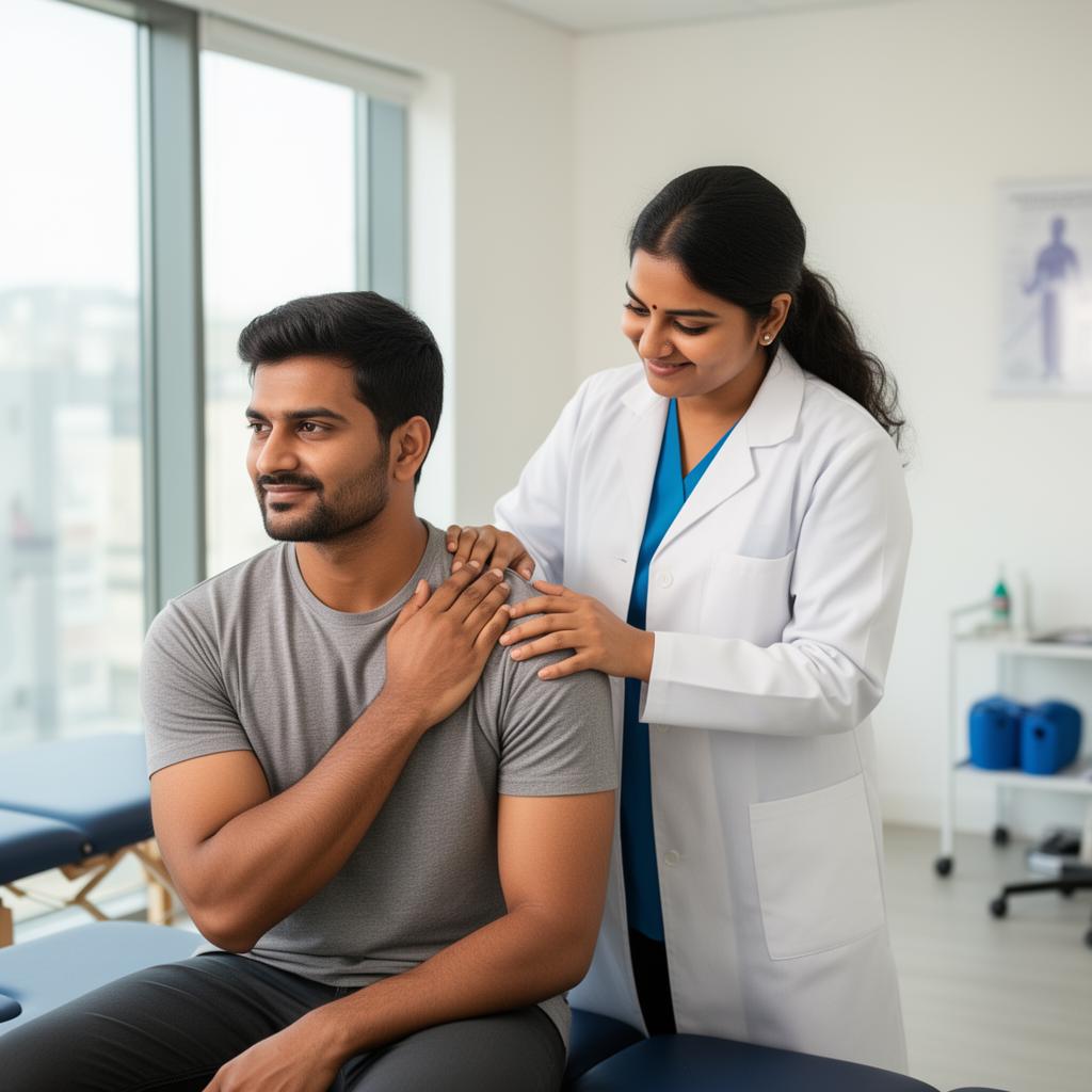 Physiotherapist treating a patient at Ratna Physiotherapy Clinic